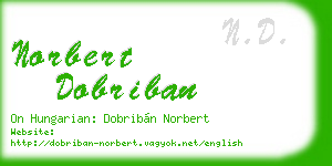 norbert dobriban business card